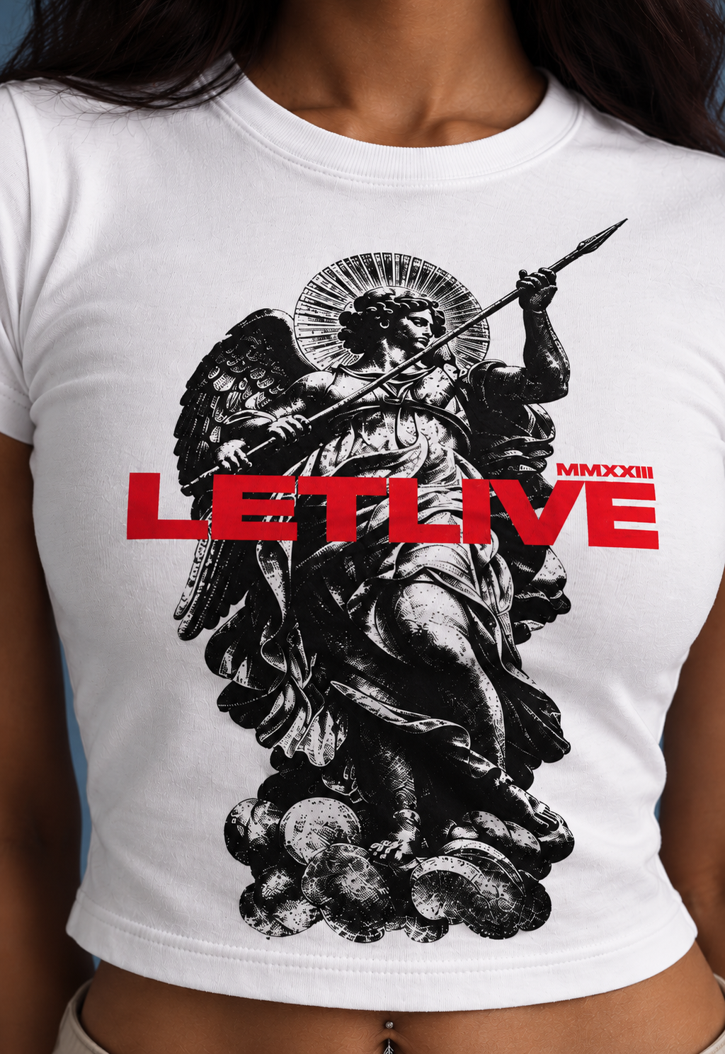 ANGEL WHITE BABY TEE