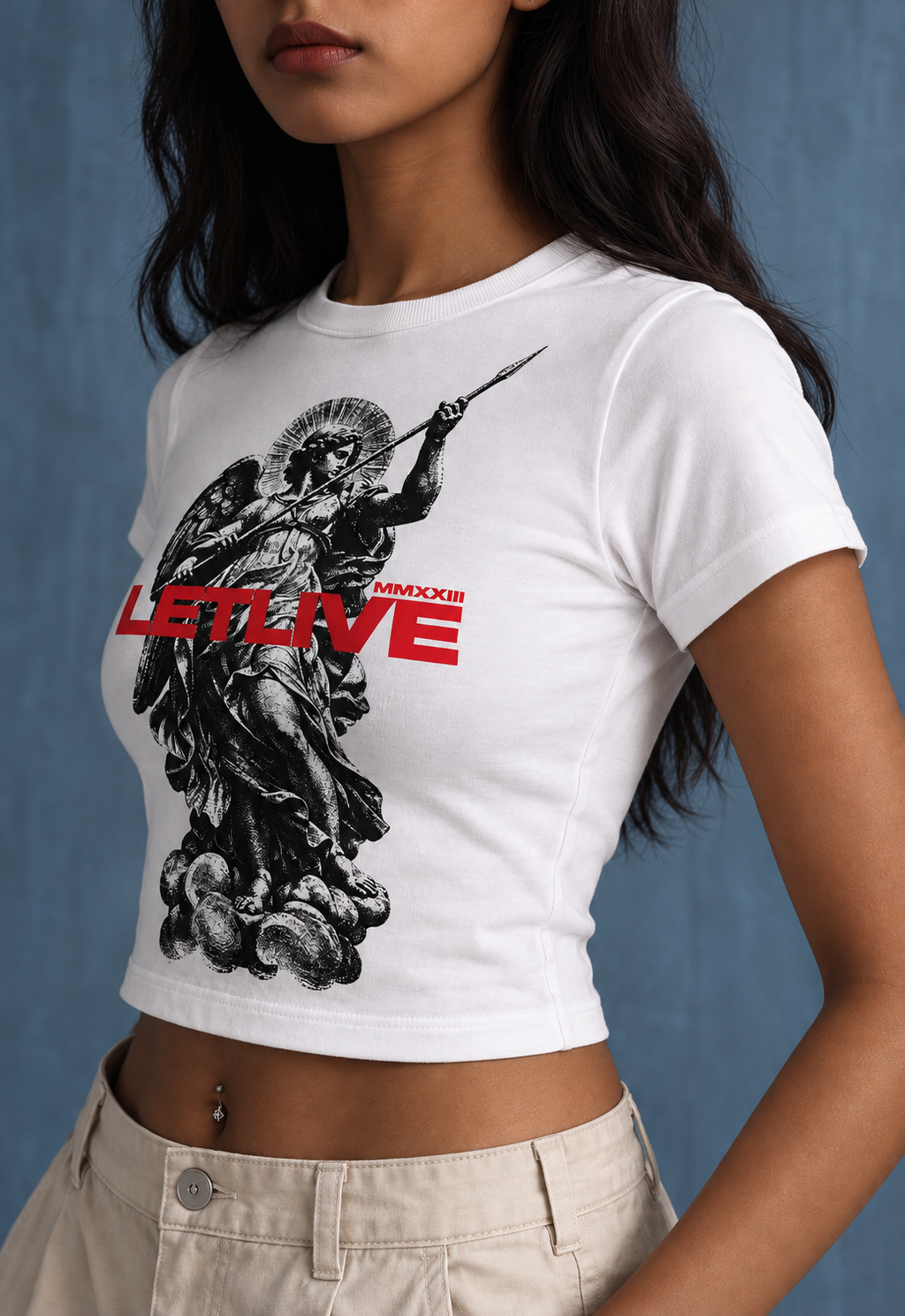 ANGEL WHITE BABY TEE