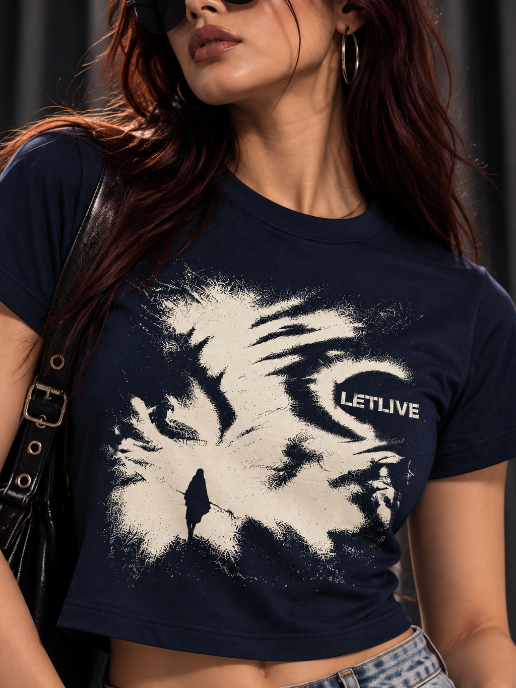 STROMY GRAPHIC NAVY BLUE BABY TEE
