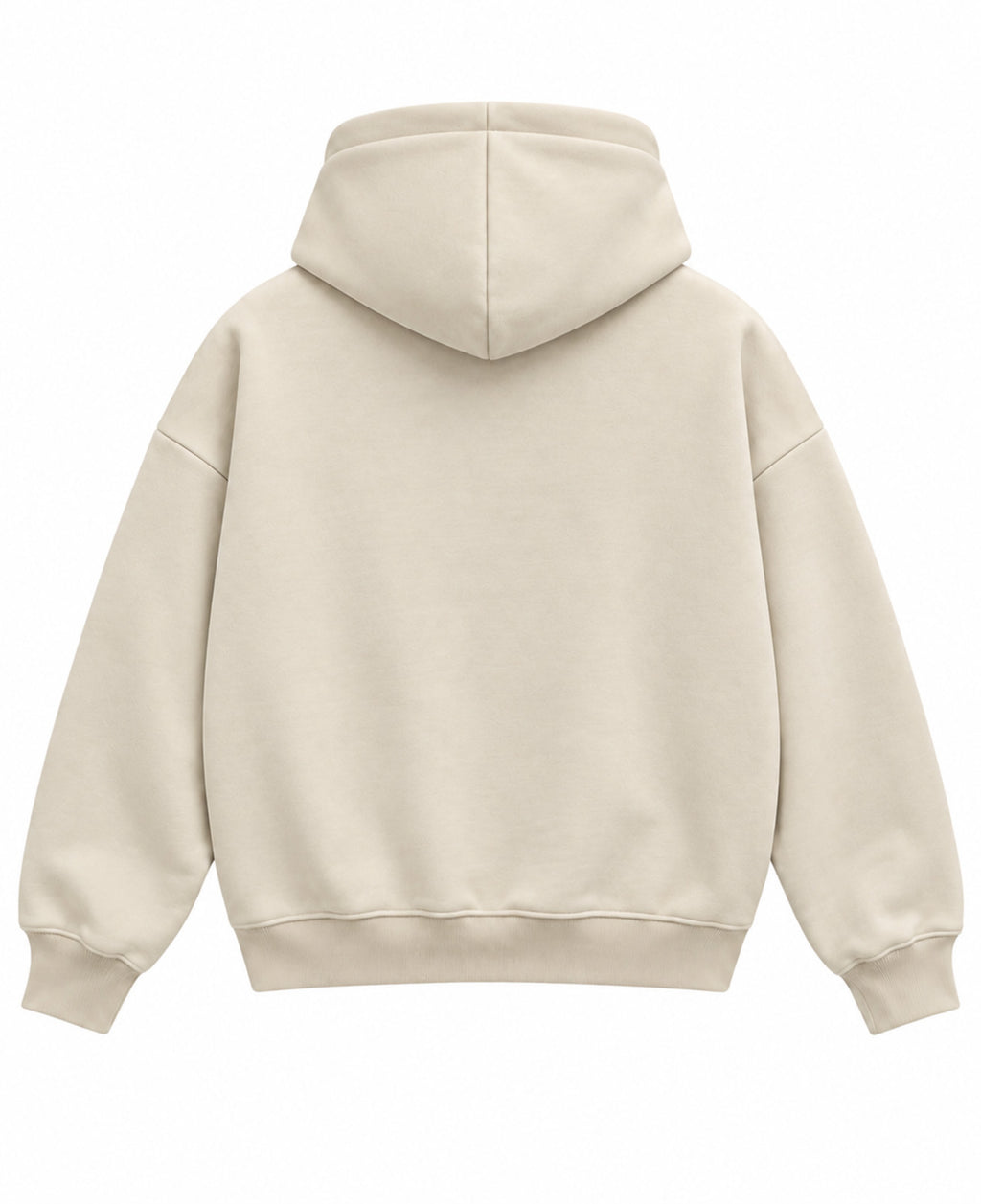 Cream Boxy Hoodie Back Design