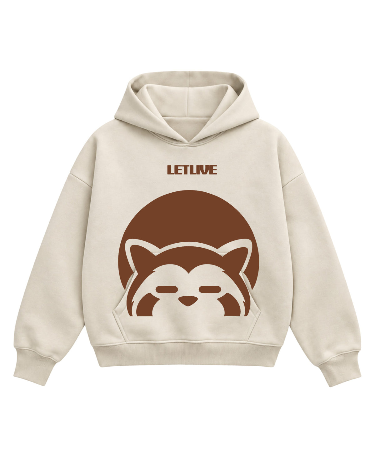 Cream Boxy Hoodie Front Design